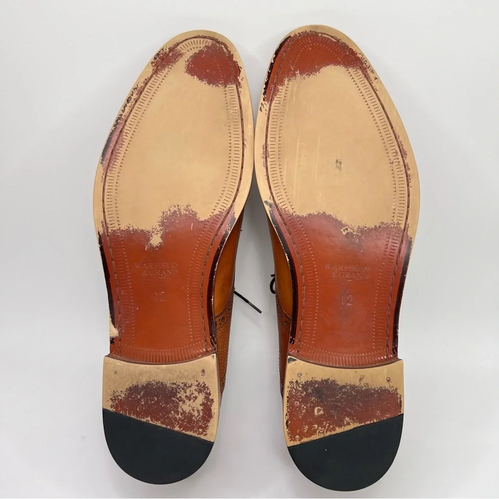 Warfield & Grand Sutton Tan Leather Lace Up Oxford Men’s Dress Shoes Size 12